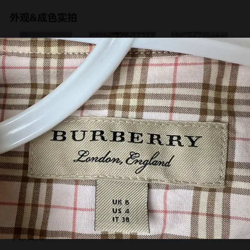 Burberry Burberry Pink Cotton Checkered Shirt Size ONE SIZE - 4 Thumbnail