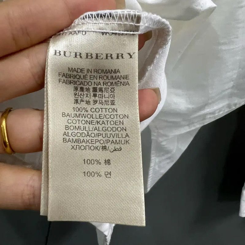 Burberry Burberry White Cotton Long Sleeve Shirt Size ONE SIZE - 4 Thumbnail