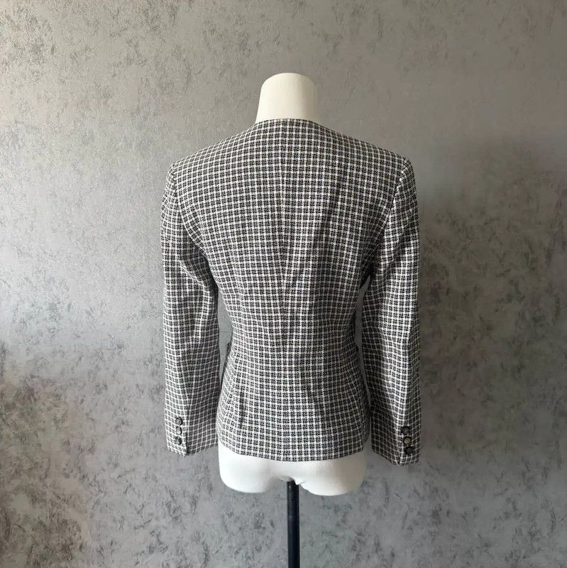 Burberry Burberry Colorblock Wool Blend Houndstooth Short Coat Size M / US 6-8 / IT 42-44 - 9 Thumbnail