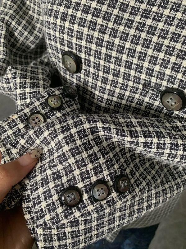Burberry Burberry Colorblock Wool Blend Houndstooth Short Coat Size M / US 6-8 / IT 42-44 - 5 Thumbnail