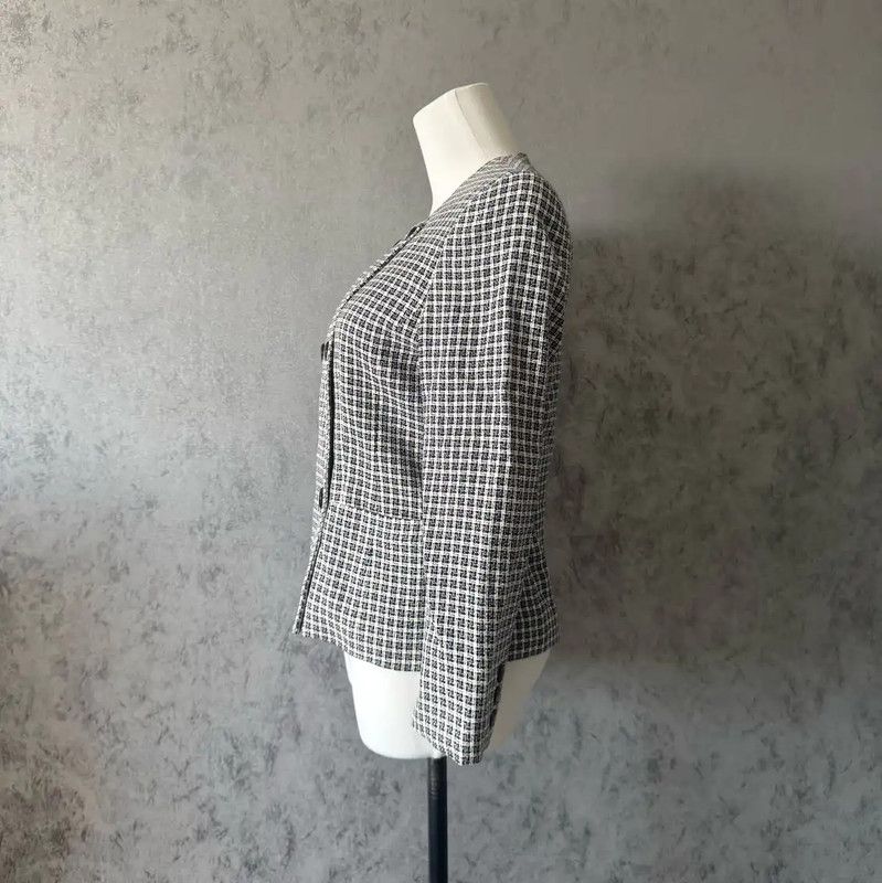 Burberry Burberry Colorblock Wool Blend Houndstooth Short Coat Size M / US 6-8 / IT 42-44 - 4 Thumbnail