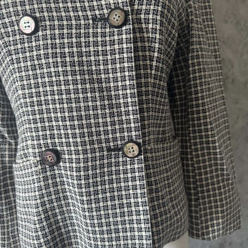 Burberry Burberry Colorblock Wool Blend Houndstooth Short Coat Size M / US 6-8 / IT 42-44 - 3 Thumbnail