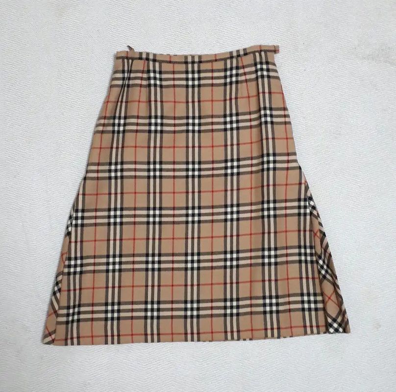Burberry Burberry Khaki Wool Midi Skirt for Women Size 24" / US 00 / IT 34 - 6 Thumbnail
