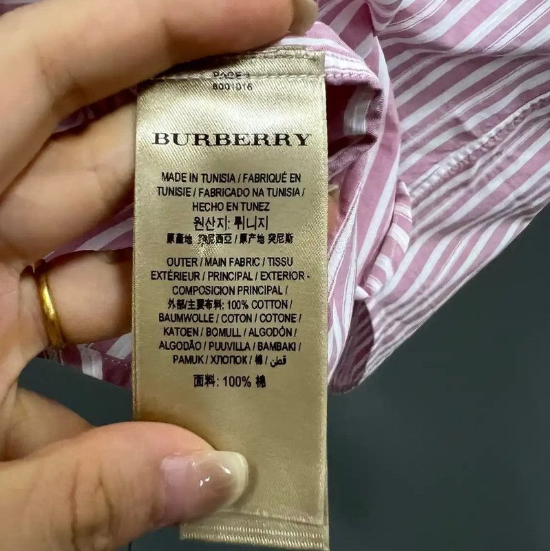 Burberry Burberry Pink Striped Short Sleeve Shirt Size S / US 4 / IT 40 - 3 Thumbnail