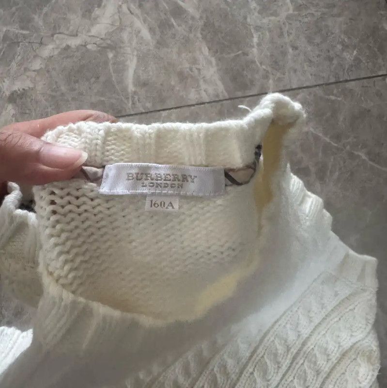 Burberry Burberry White Wool Knit Vest for Women Size S / US 4 / IT 40 - 4 Thumbnail
