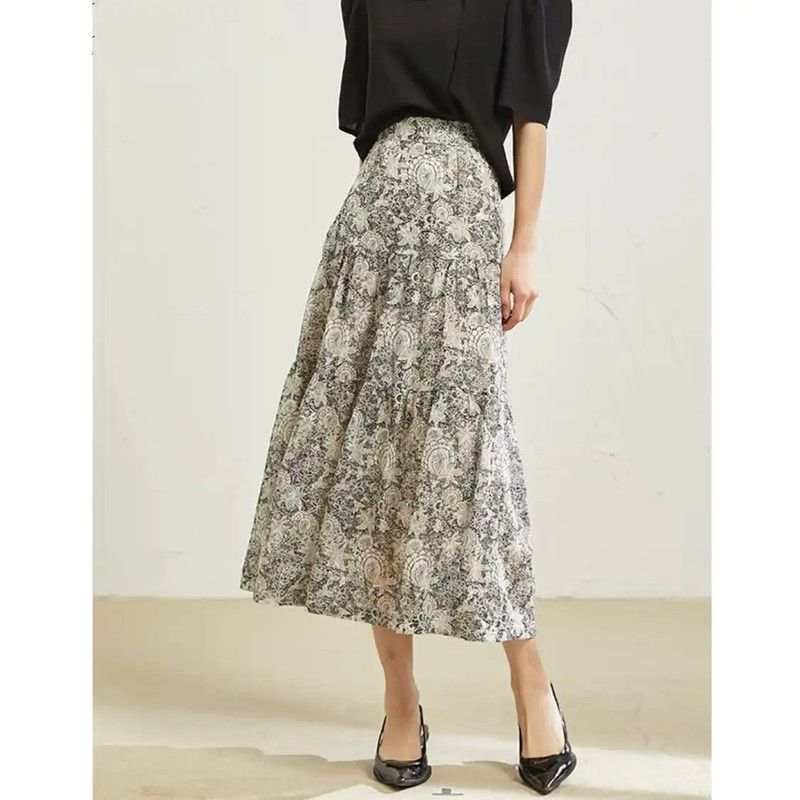 Burberry Burberry Multicolor Silk Blend Midi Skirt Size 23" - 10 Thumbnail