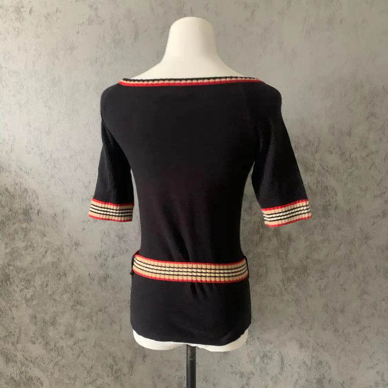 Burberry Burberry Black Wool Off-Shoulder Knit Top Size M / US 6-8 / IT 42-44 - 7 Thumbnail
