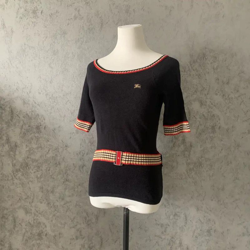 Burberry Burberry Black Wool Off-Shoulder Knit Top Size M / US 6-8 / IT 42-44 - 2 Thumbnail