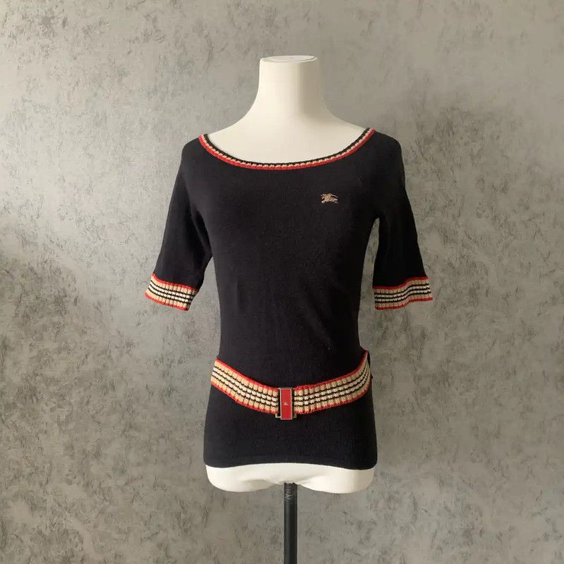 Burberry Burberry Black Wool Off-Shoulder Knit Top Size M / US 6-8 / IT 42-44 - 3 Thumbnail
