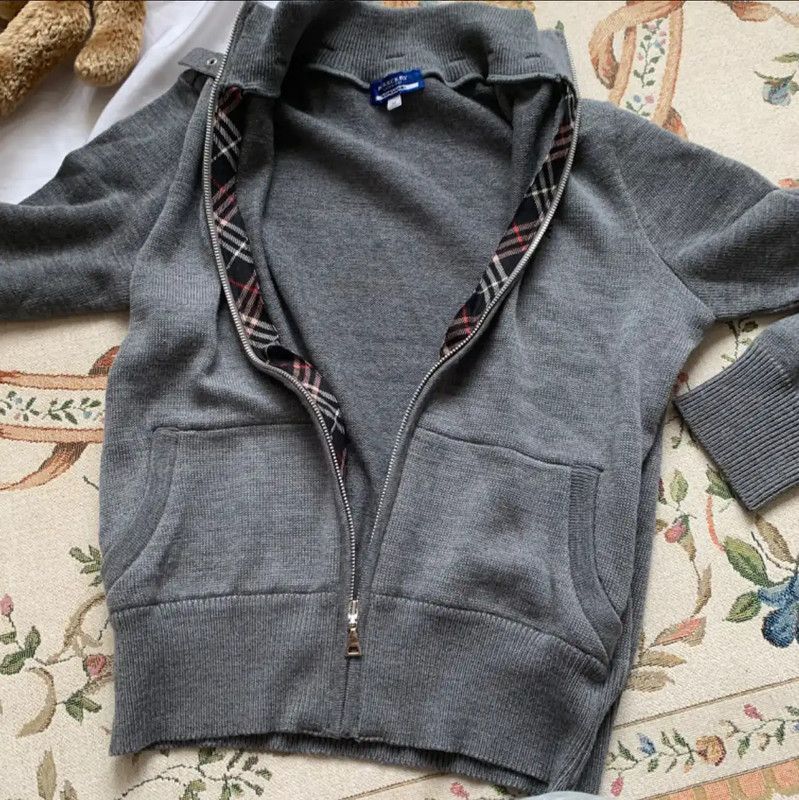 Burberry Gray Wool Women's Cardigan