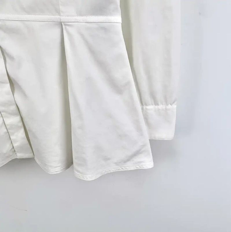 Burberry Burberry White Cotton Blend Long Sleeve Shirt Size XS / US 0-2 / IT 36-38 - 4 Thumbnail
