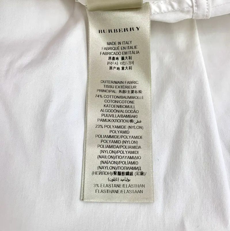 Burberry Burberry White Cotton Blend Long Sleeve Shirt Size XS / US 0-2 / IT 36-38 - 7 Thumbnail