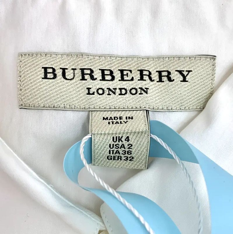 Burberry Burberry White Cotton Blend Long Sleeve Shirt Size XS / US 0-2 / IT 36-38 - 5 Thumbnail