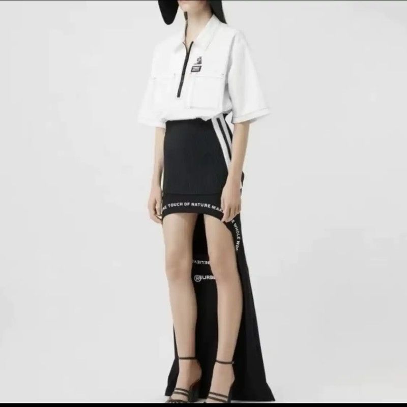 Burberry Burberry Black Cotton Blend A-Line Skirt Size 22" - 9 Thumbnail