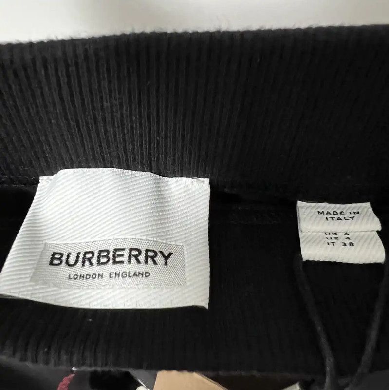 Burberry Burberry Black Cotton Blend A-Line Skirt Size 22" - 6 Thumbnail