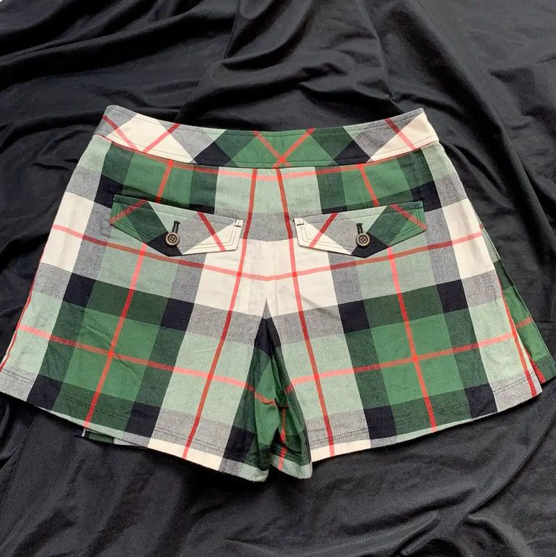 Burberry Burberry Green Plaid Women's Casual Short Pants Size 23" - 6 Thumbnail