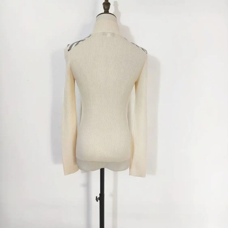 Burberry Burberry Women’s Cream Wool Long Sleeve Knit Top Size M / US 6-8 / IT 42-44 - 6 Thumbnail