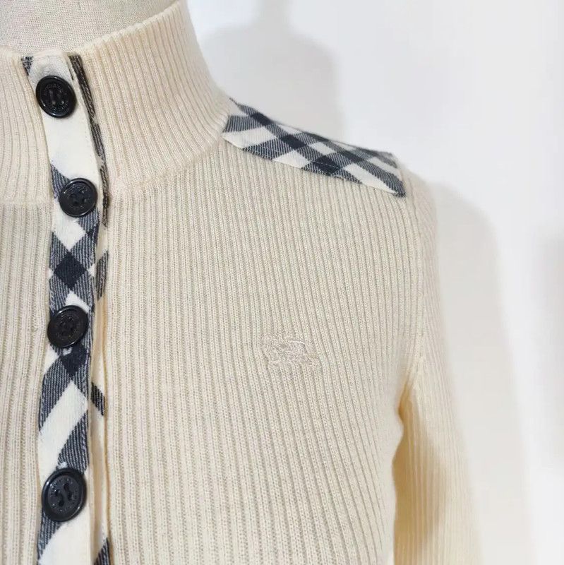 Burberry Burberry Women’s Cream Wool Long Sleeve Knit Top Size M / US 6-8 / IT 42-44 - 2 Thumbnail