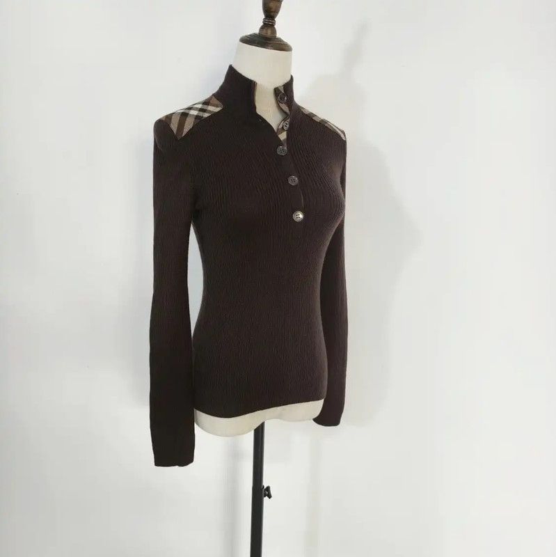 Burberry Burberry Brown Wool Long Sleeve Sweater Size M / US 6-8 / IT 42-44 - 3 Thumbnail