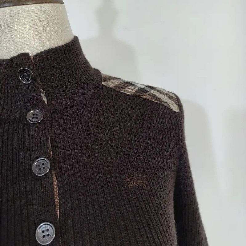 Burberry Burberry Brown Wool Long Sleeve Sweater Size M / US 6-8 / IT 42-44 - 2 Thumbnail