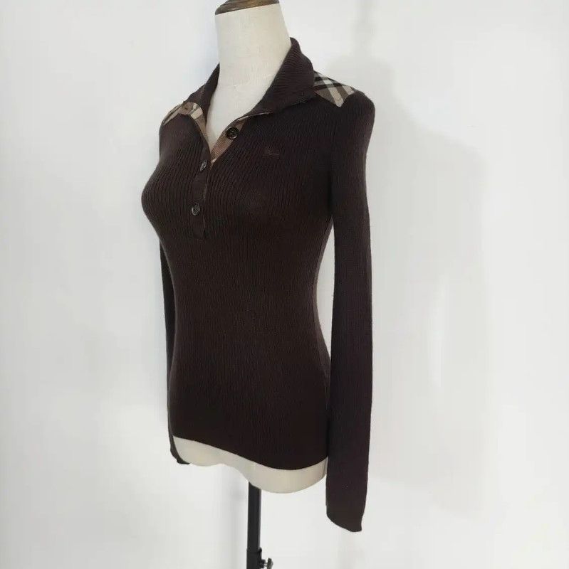 Burberry Burberry Brown Wool Long Sleeve Sweater Size M / US 6-8 / IT 42-44 - 4 Thumbnail