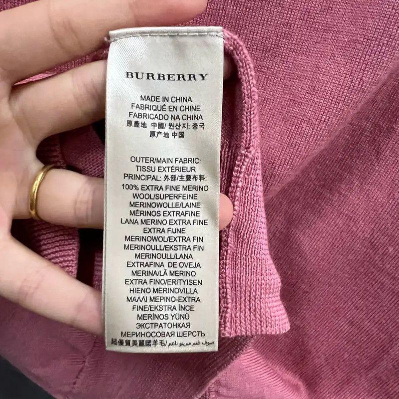 Burberry Burberry Pink Long Sleeve Cotton Sweatshirt Size XXL / US 16-18 / IT 52-54 - 3 Thumbnail