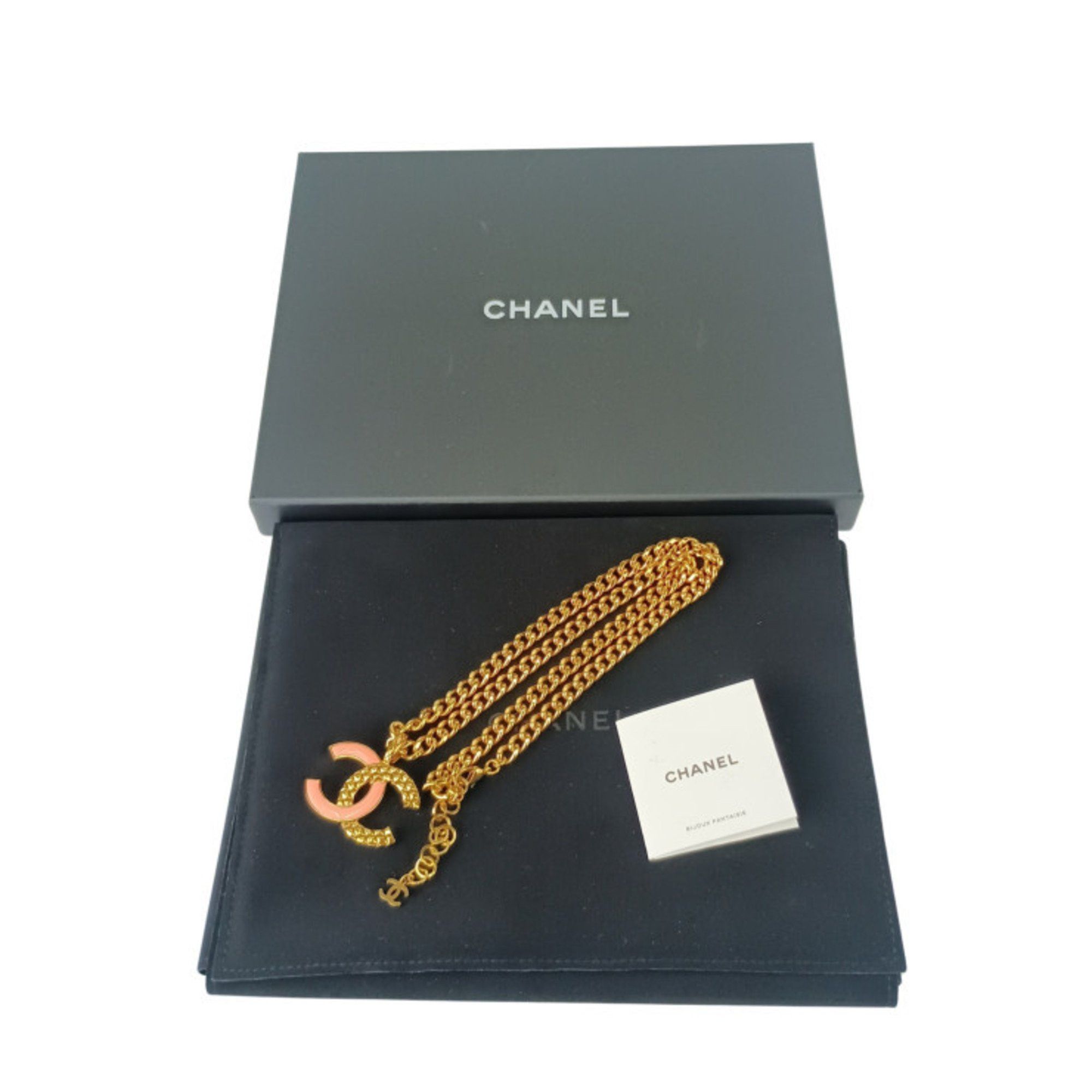 Chanel CHANEL Coco Mark Necklace - Gold and Pink Metal for Women Size ONE SIZE - 8 Thumbnail