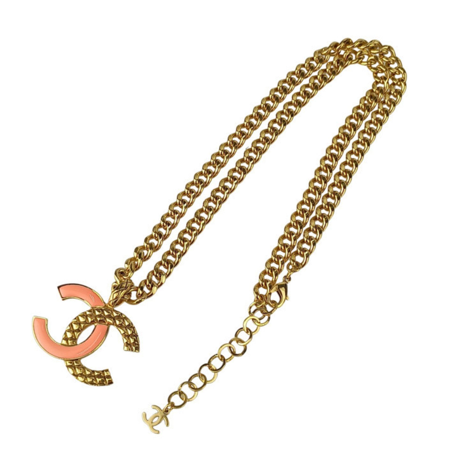 Chanel CHANEL Coco Mark Necklace - Gold and Pink Metal for Women Size ONE SIZE - 6 Thumbnail