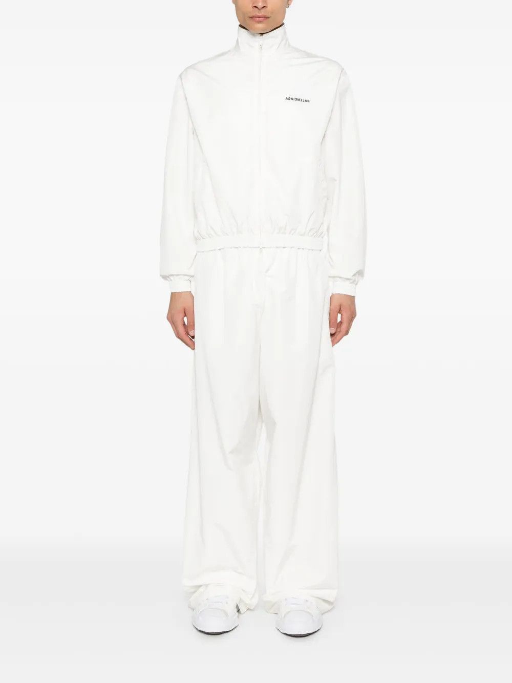 Balenciaga $1.9K VALUE wide-leg track pants in white Size US 32 / EU 48 - 2 Thumbnail
