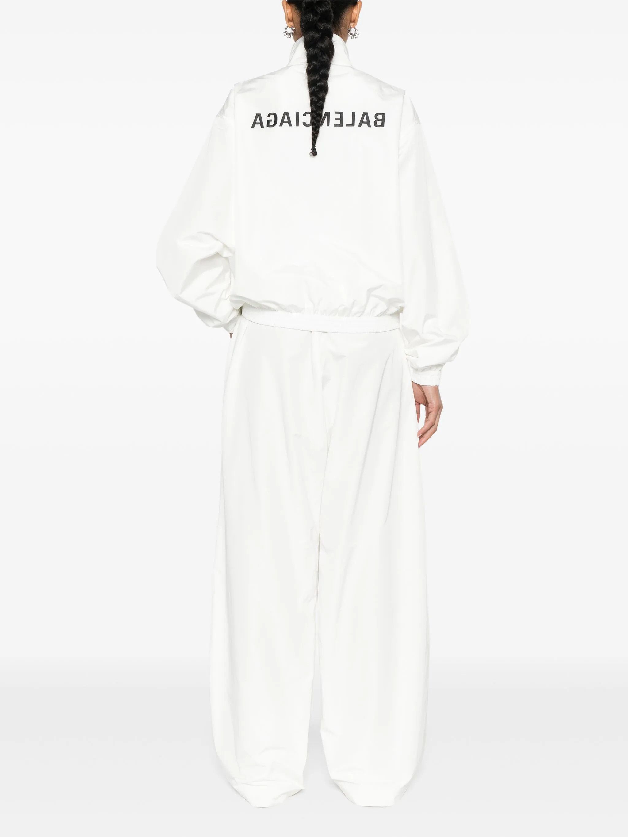 Balenciaga $1.9K VALUE wide-leg track pants in white Size US 32 / EU 48 - 3 Thumbnail