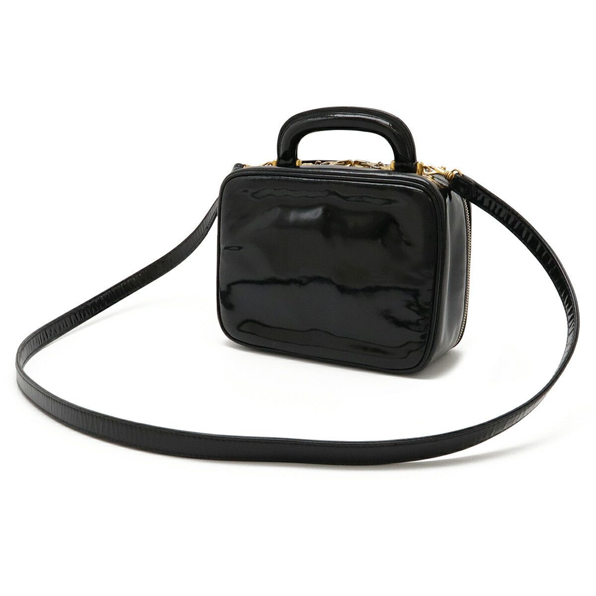 Chanel Chanel Chanel Coco Mark Patent Leather 2way Bag Enamel Vanity Bag A07060 DUTY FREE for USA Size ONE SIZE - 2 Thumbnail