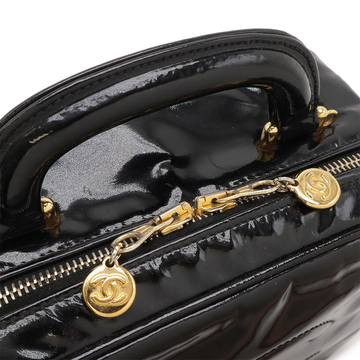 Chanel Chanel Chanel Coco Mark Patent Leather 2way Bag Enamel Vanity Bag A07060 DUTY FREE for USA Size ONE SIZE - 4 Thumbnail