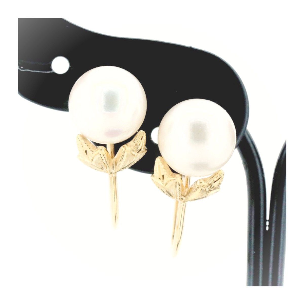 Mikimoto Mikimoto Mikimoto Pearl Au750 Earrings Crocodile skin Earrings DUTY FREE for USA Size ONE SIZE - 2 Thumbnail