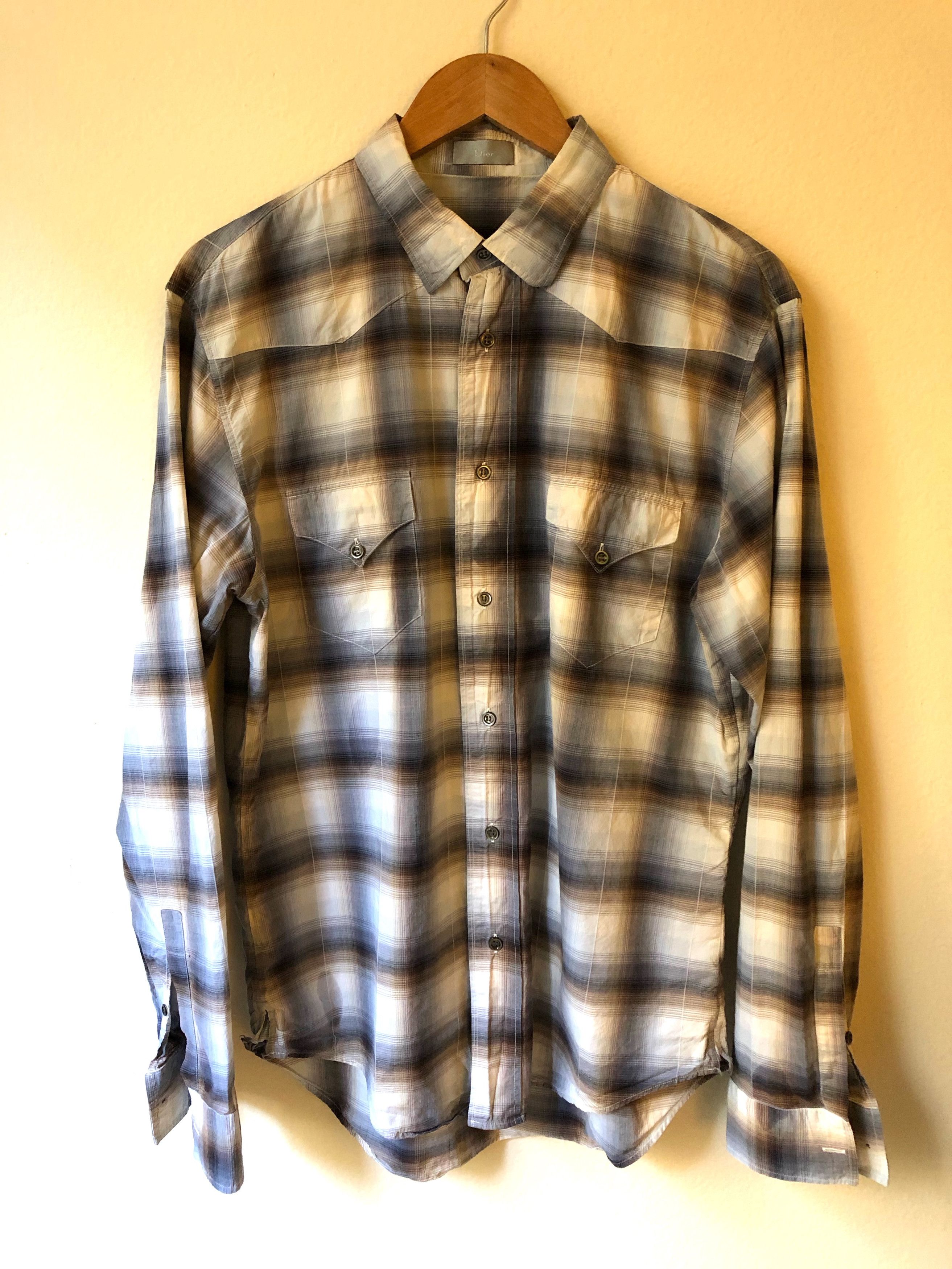 Dior × Hedi Slimane AUTH RARE DIOR HOMME HEDI SLIMANE OMBRE PLAID