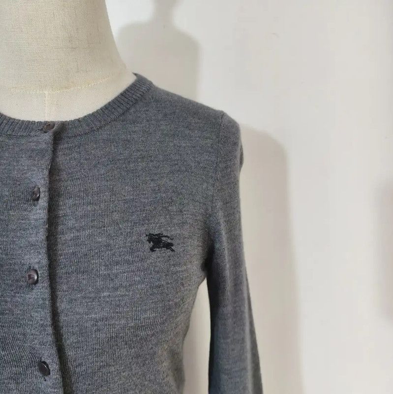 Burberry Burberry Gray Wool Long Sleeve Cardigan for Women Size M / US 6-8 / IT 42-44 - 2 Thumbnail