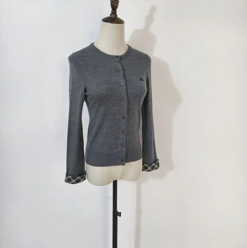 Burberry Burberry Gray Wool Long Sleeve Cardigan for Women Size M / US 6-8 / IT 42-44 - 3 Thumbnail