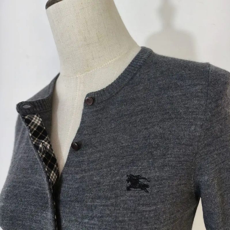 Burberry Burberry Gray Wool Long Sleeve Cardigan for Women Size M / US 6-8 / IT 42-44 - 4 Thumbnail