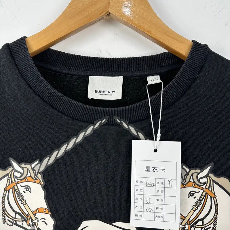 Burberry Burberry Black Cotton Graphic Sweatshirt Size L / US 10 / IT 46 - 3 Thumbnail