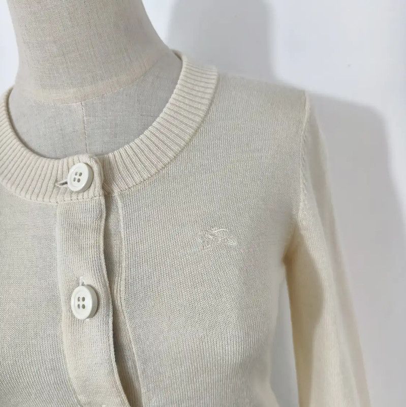 Burberry Burberry Women's Beige Wool Cardigan for Spring Size M / US 6-8 / IT 42-44 - 2 Thumbnail