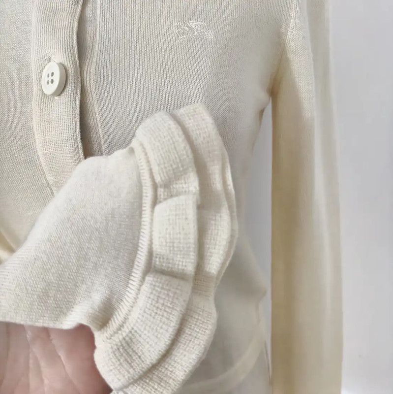 Burberry Burberry Women's Beige Wool Cardigan for Spring Size M / US 6-8 / IT 42-44 - 3 Thumbnail