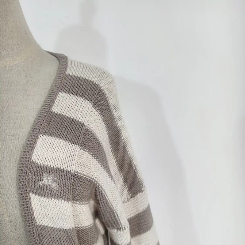 Burberry Burberry Striped Cotton Blend Cardigan Size M / US 6-8 / IT 42-44 - 4 Thumbnail
