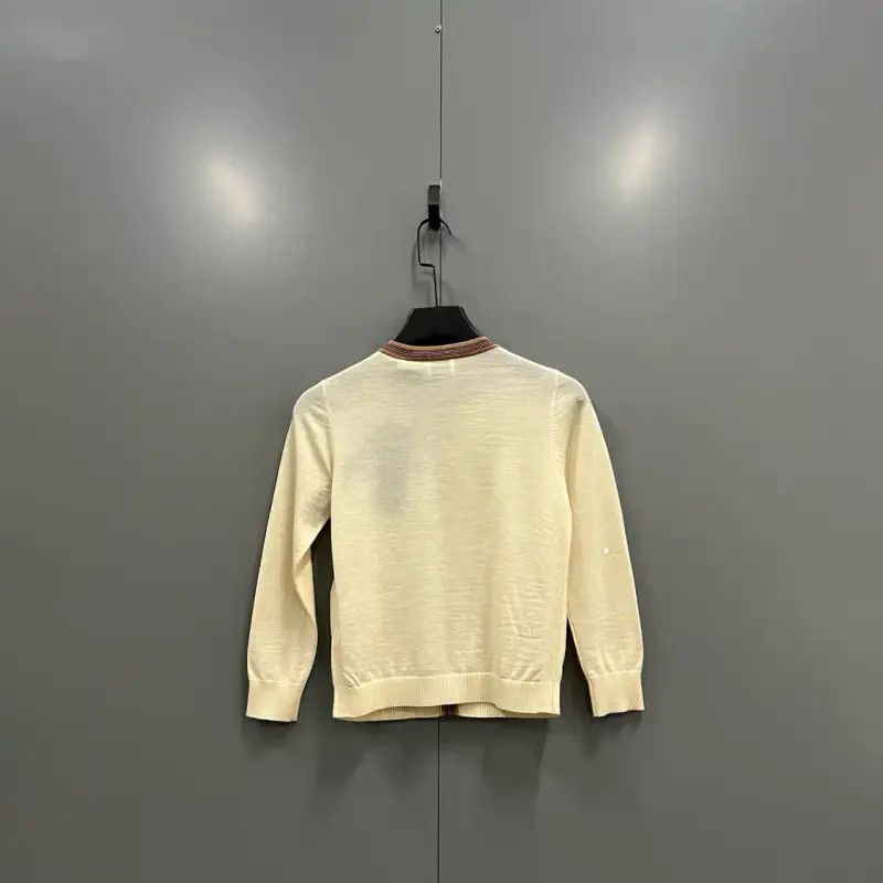 Burberry Burberry Ivory Wool Long Sleeve Knitwear Size ONE SIZE - 2 Thumbnail