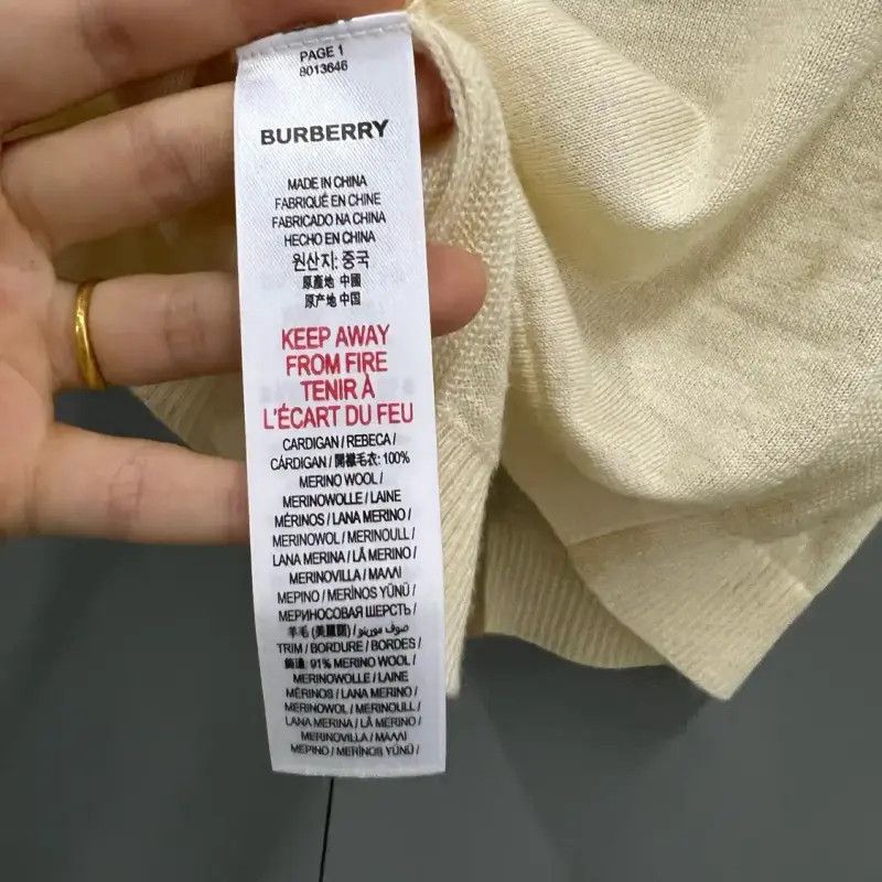 Burberry Burberry Ivory Wool Long Sleeve Knitwear Size ONE SIZE - 3 Thumbnail