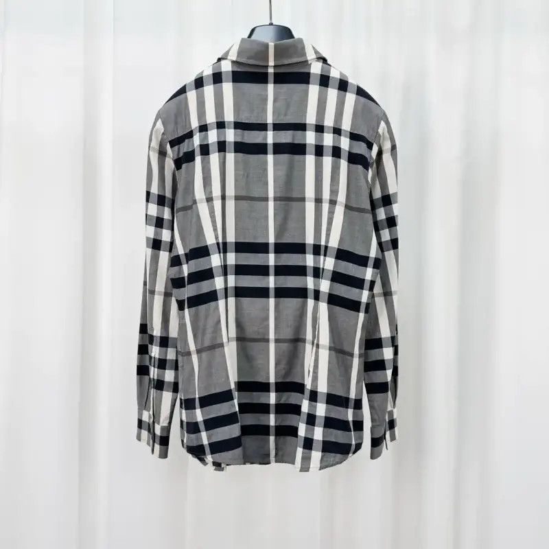 Burberry Burberry Long Sleeve Black Gray Cotton Shirt Size M / US 6-8 / IT 42-44 - 2 Thumbnail