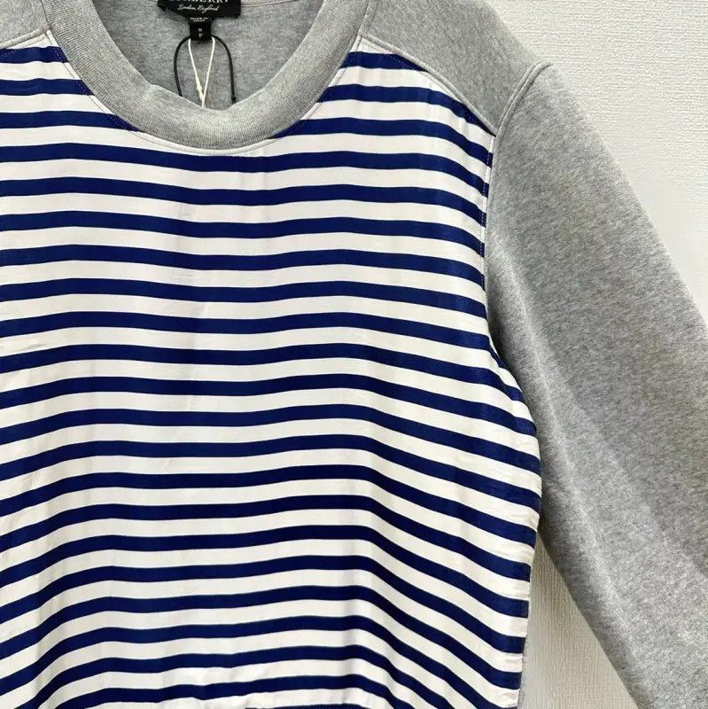 Burberry Burberry Gray Striped Cropped Sweatshirt for Women Size S / US 4 / IT 40 - 4 Thumbnail