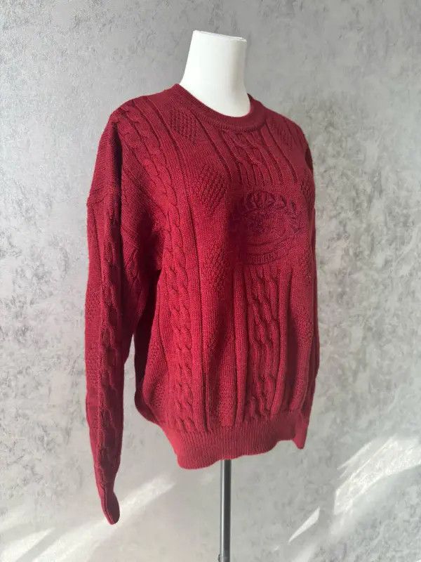 Burberry Burberry Wine Red Wool Long Sleeve Sweater Size M / US 6-8 / IT 42-44 - 6 Thumbnail