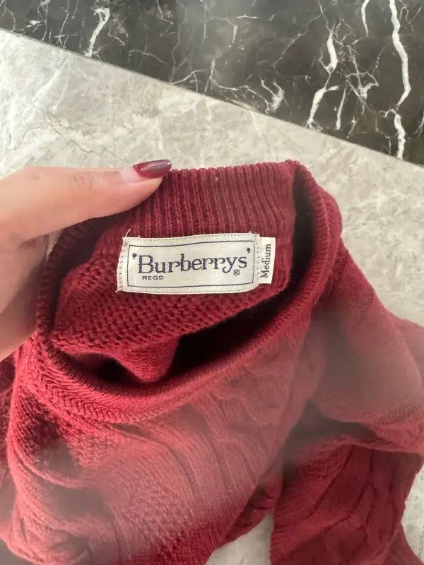 Burberry Burberry Wine Red Wool Long Sleeve Sweater Size M / US 6-8 / IT 42-44 - 8 Thumbnail