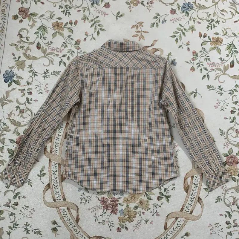 Burberry Burberry Khaki Cotton Check Long Sleeve Shirt Size L / US 10 / IT 46 - 10 Thumbnail