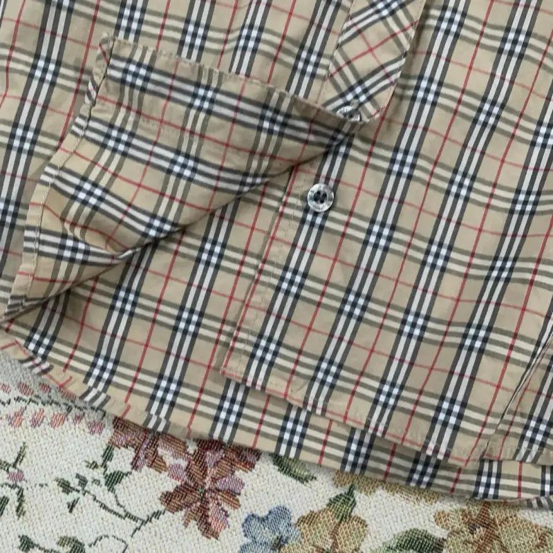 Burberry Burberry Khaki Cotton Check Long Sleeve Shirt Size L / US 10 / IT 46 - 8 Thumbnail