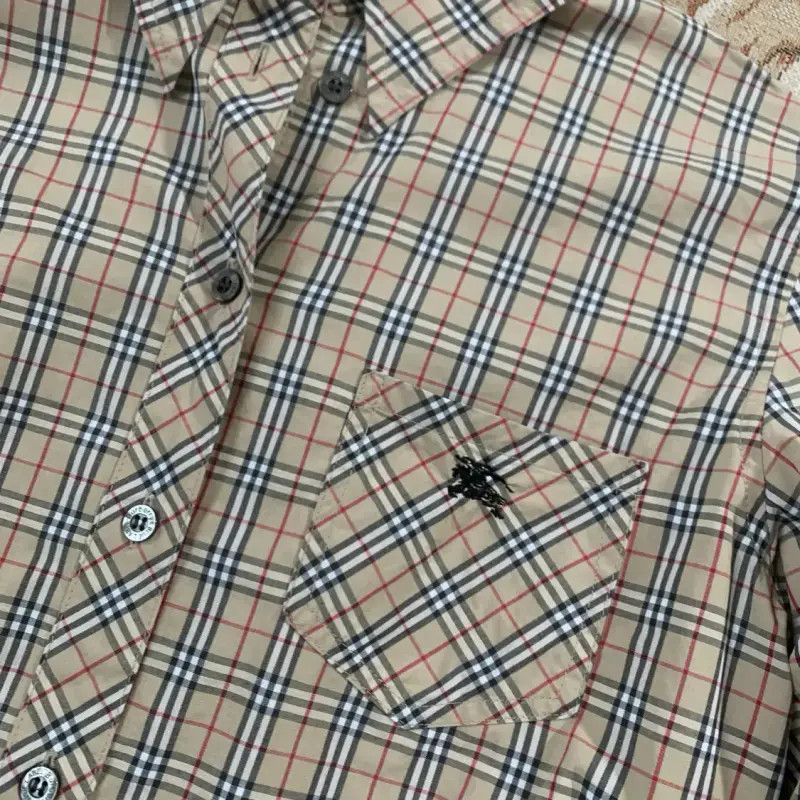 Burberry Burberry Khaki Cotton Check Long Sleeve Shirt Size L / US 10 / IT 46 - 6 Thumbnail